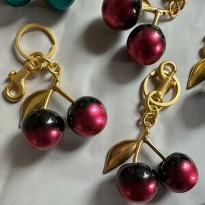 Ombre Cherry Bag Charm Keychain - Rare Color Combo-Coach Inspired w/Dust Bag